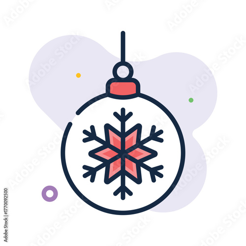 A well designed flat outline style icon of decorative bauble