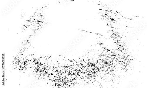 Abstract grunge pattern with halftone dots and ink marks. Retro defect error texture with distressed ink splashes