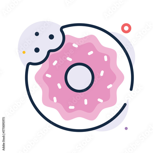 Delicious frosted donut symbolizing Christmas and New Year desserts