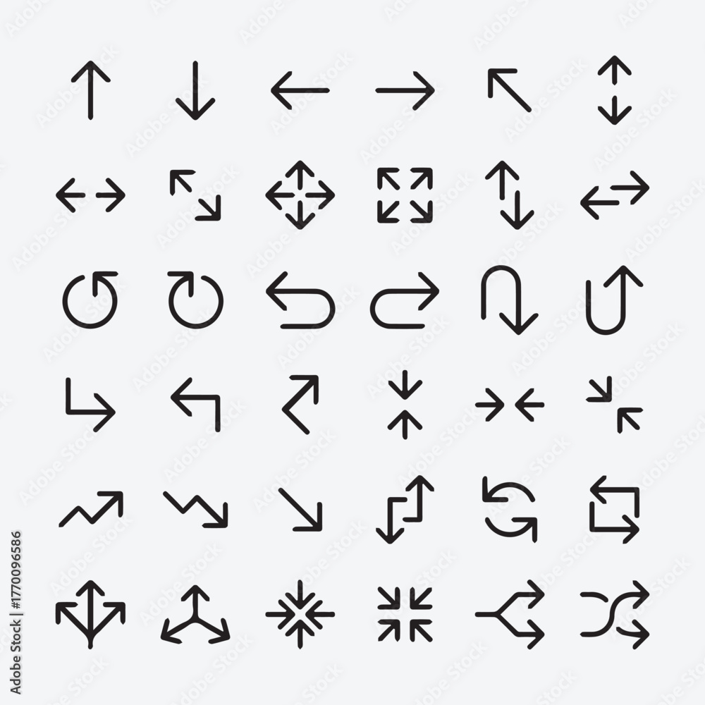 Naklejka premium Editable Directional Arrow Vectors