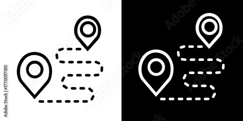 Dual Tone Navigation Route Icons Light and Dark Mode
