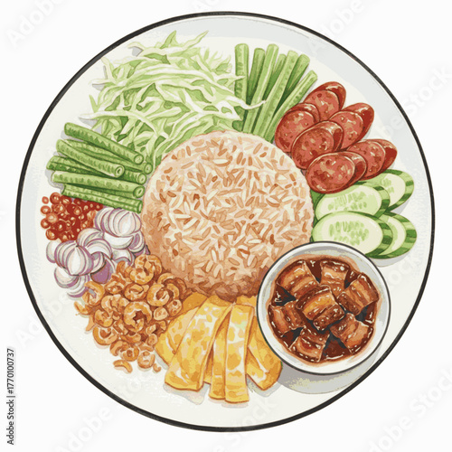 Golden Khao Khluk Kapi Khao Khluk Kapi isolated watercolor vector illustration svg