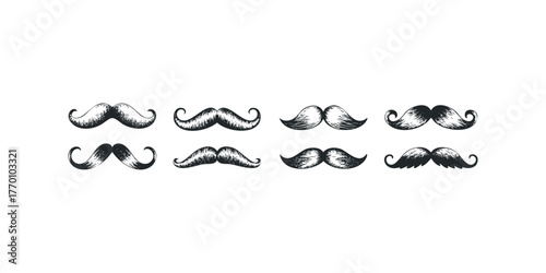 Collection of Hand Drawn Mustache Styles