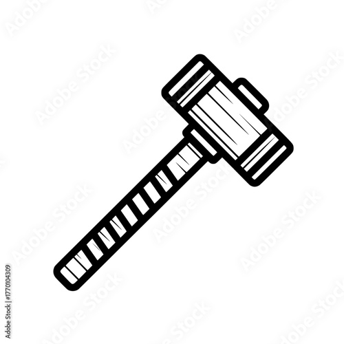 Modern instrument hummer trendy style illustration for web and app, represented by a sledge hammer icon, is available in .eps
