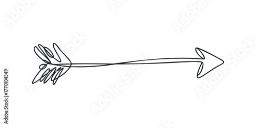 Hand drawn single line arrow symbol