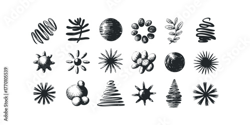 Abstract Hand Drawn Shapes and Forms Collection