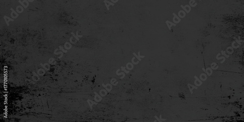 grunge and dirty panoramic concrete wall with cracks and scratcthes, abstract poster black grunge old stained wall texture, dark Black brick or charcoal wall texture.