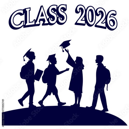 Class of 2026 graduates silhouette