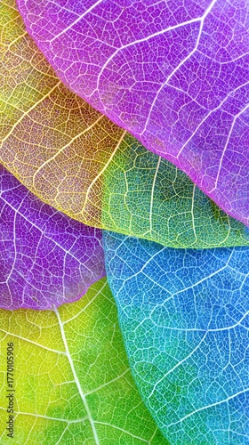 Colorful skeleton leaves abstract background