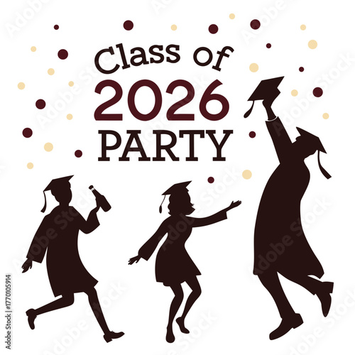 Fotografie Silhouette of graduates celebrating class of 2026 party