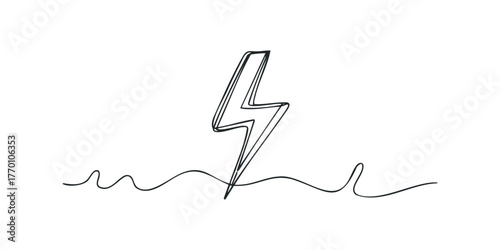 Bolt symbol on simple wavy line