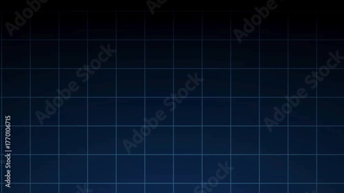 Animation of blue squares with white markers over grid background Grid background b-roll