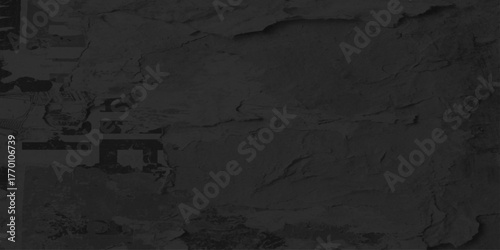  dark Black brick or charcoal wall texture, grunge and dirty panoramic concrete wall with cracks and scratcthes, abstract poster black grunge old stained wall texture.