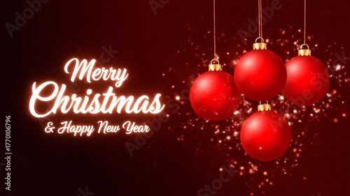 Festive Christmas Decorations with Merry Christmas and Happy New Year Wishes.