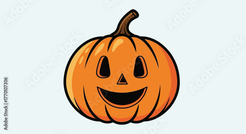 Celebrate spooky season with this cheerful cartoon pumpkin, perfect for Halloween designs and festive holiday marketing materials that bring smiles