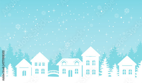 Winter landscapes in a flat style. Winter background vector illustration for banner, poster, sales, invitation. Background for your website or presentation.