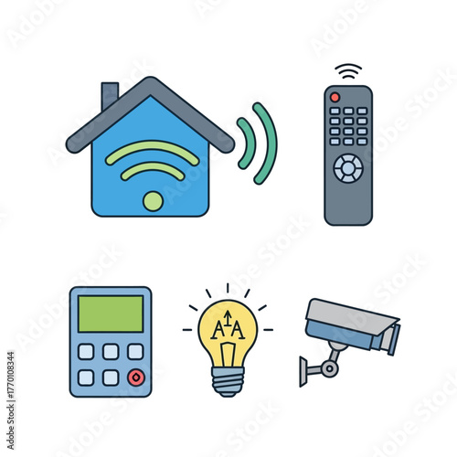 Smart Home Technology Icons Set.