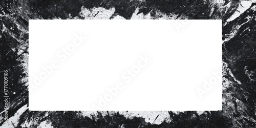 old stained and scratched grunge border texture background Abstract grunge frame, grungy black and white frame border with paint splashes and various grunge and scratched stains and dust.