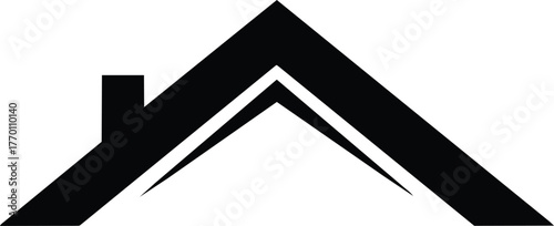 House roof icon black and white simple design.