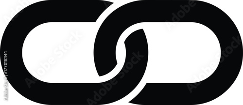 Interlocking shapes symbol representing connection and unity.