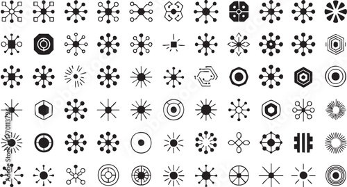 Collection of Abstract Geometric Symbols and Minimalist Icons