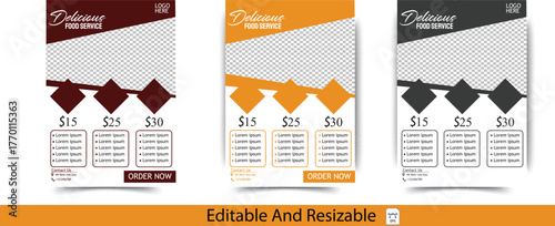 Attractive Menu Flyer Template Design for Delicious Food Promotion menu, flyer, food, template, promotion,