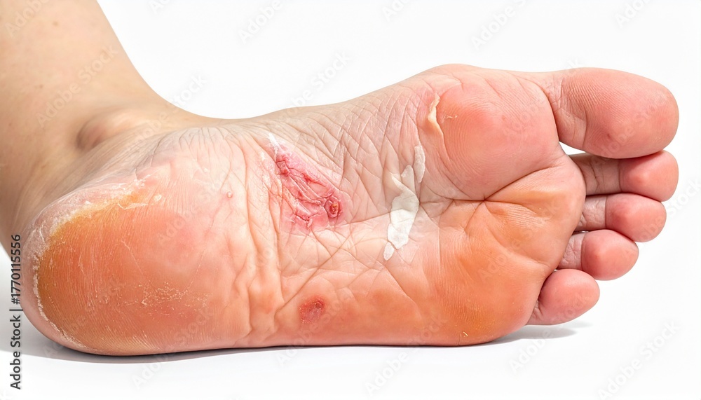 Fototapeta premium Foot condition with peeled skin and minor injury