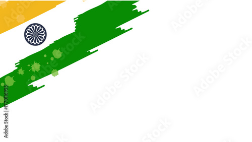 india flag, indian independence, tricolor, ashoka chakra, vector illustration, brush stroke design, patriotic background, national symbol, republic day, independence day, creative banner, modern flag 