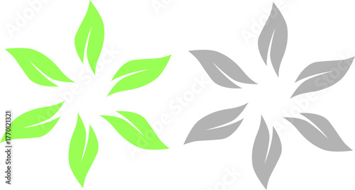 GREEN NATURAL LEAVES IN CIRCLE BIO ECO FOOD SIGN SYMBOL LOGO VECTOR