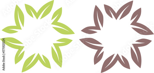 GREEN NATURAL LEAVES IN CIRCLE BIO ECO FOOD SIGN SYMBOL LOGO VECTOR