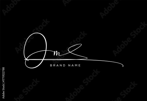 OM letter beauty cursive handwriting logo. vector logo| abstract logo| minimalist logo| brand identity| calligraphy design.