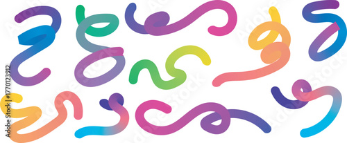 Abstract colorful fluid line illustration vibrant and dynamic design style