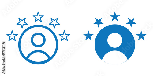 Rating icon set. Business client icon. Customer experience symbol. Customer experience or 5 star satisfaction rating vector icon for review apps and websites Customer loyalty icon.