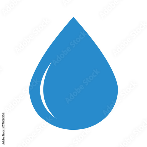 Simple teardrop water shape silhouette icon clean vector design for eco and nature concept