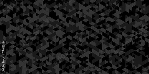 Abstract low polygon cubic black gray black design. vector poly triangle texture geometric pattern composed of triangular. geometric wall tile and metal cube background triangle wallpaper design.	