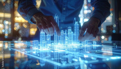 sustainable development, and Metaverse connectivity.  A perfect futuristic visualization to demonstrate technological innovation, artificial intelligence, and the urban future.k