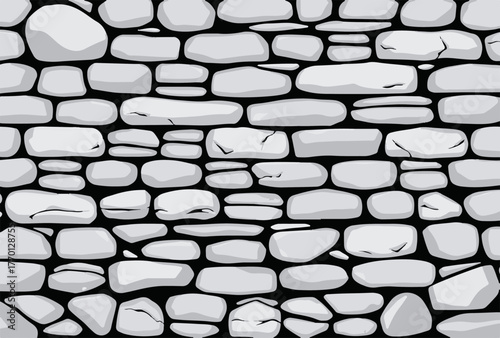Stone wall texture, grey cobblestone surface, natural masonry background, abstract stonework design