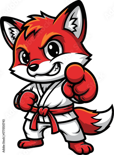 nimble fox warrior mastering martial arts with spirit and strategy, isolated on transparent background