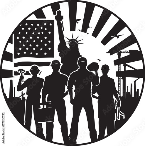 Worker Silhouette Vector Set