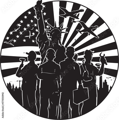 Worker Silhouette Vector Set