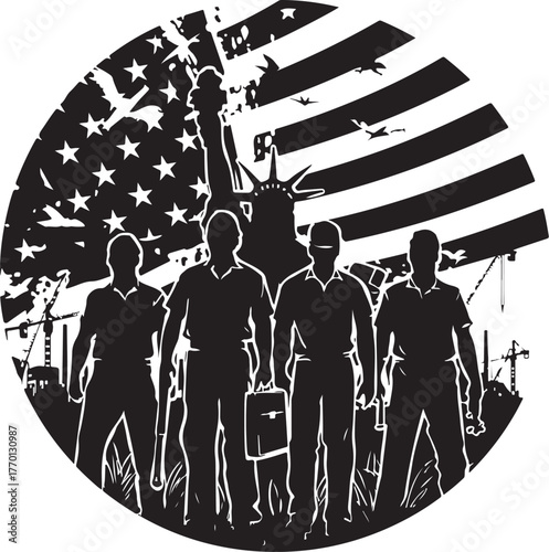 Worker Silhouette Vector Set