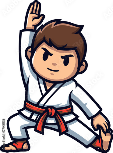 zen warrior in training mastering balance and inner strength, isolated on transparent background