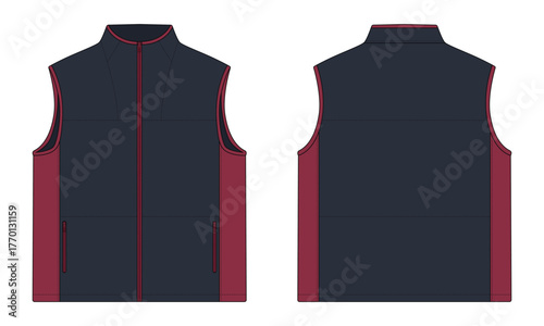 Modern vest mockup front and back view