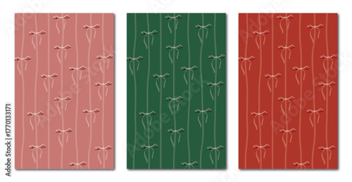 ChatGPT a dit :

SET OF 3 CHRISTMAS BOW SEAMLESS PATTERNS – FESTIVE WRAPPING PAPER DESIGN, ELEGANT HOLIDAY BACKGROUND