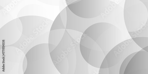 Abstract tech gradient white, gray creative circle triangle geometric technology space rectangle randomly arranged white line background. paper web overlap presentation design.	