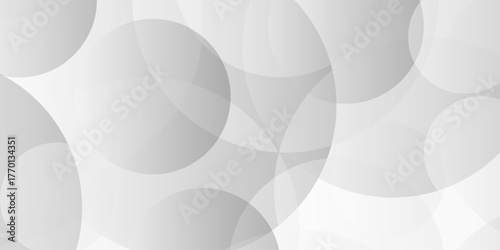 Abstract tech gradient white, gray creative circle triangle geometric technology space rectangle randomly arranged white line background. paper web overlap presentation design.	