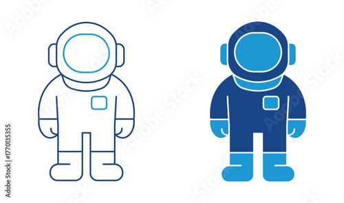 Astronaut icon in a spacesuit on a white background ,vector illustration.
