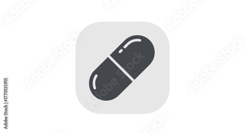 Capsule pill icon vector illustration, isolated medicine medical sign design
