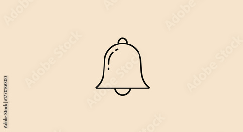 Elegant bell line icon with soft background for notification and alert system