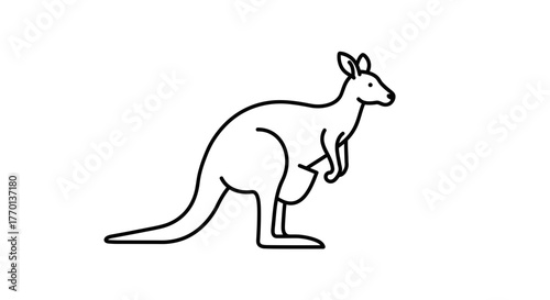 Minimalist kangaroo illustration on a clean white backdrop for various use cases